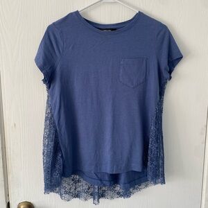 Simply Vera Vera Wang Blue Lace Accent Tee
